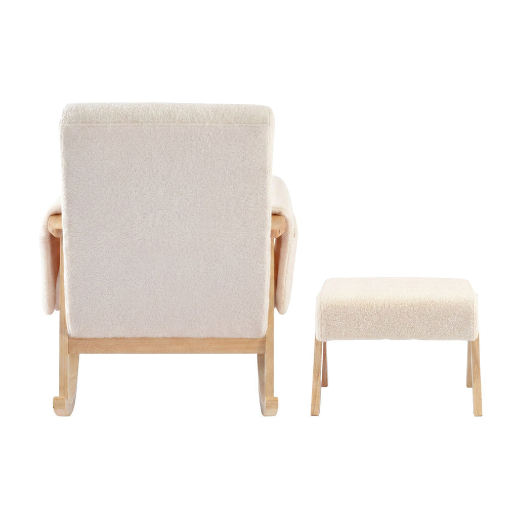 Bebe & Beyond Storyteller Nursing Chair & Stool - Off White Ted