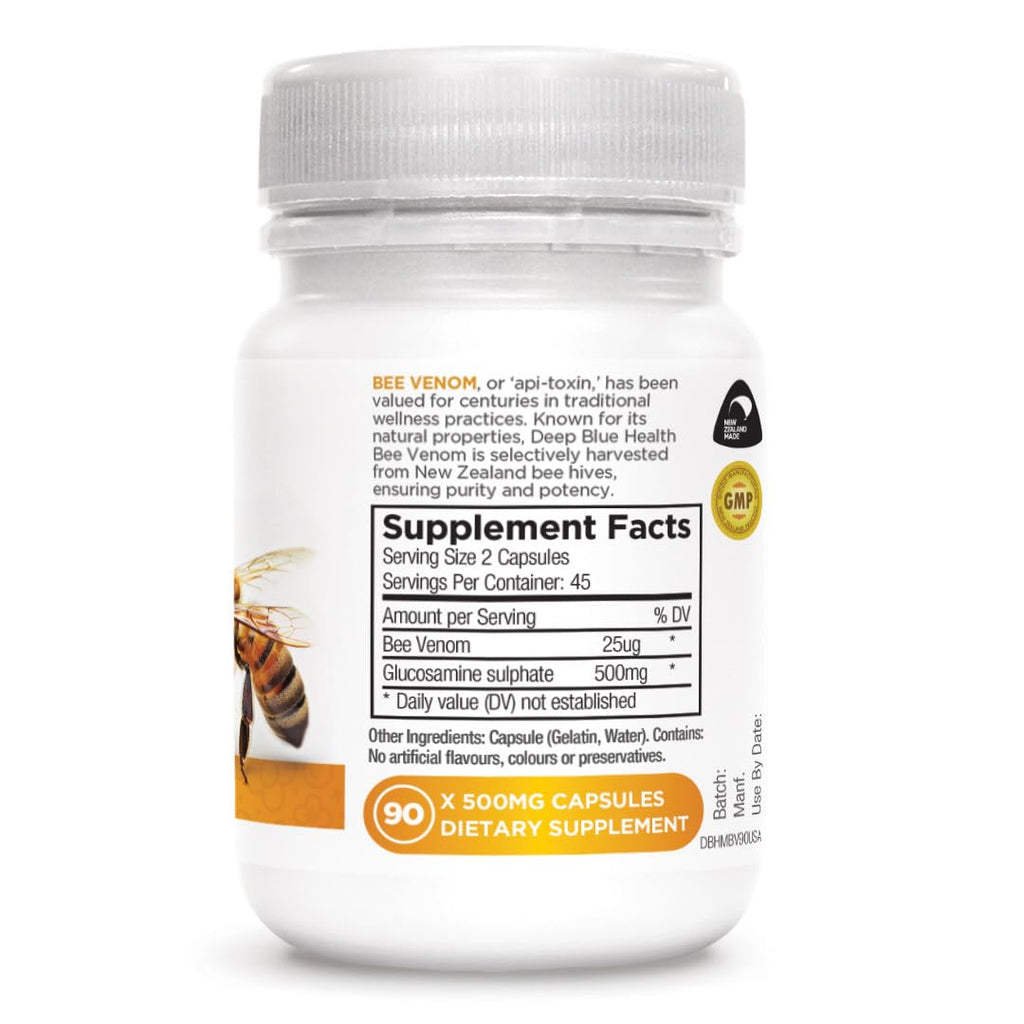 Bee Venom 500mg (90 Caps) + Joint Health | Deep Blue Health NZ
