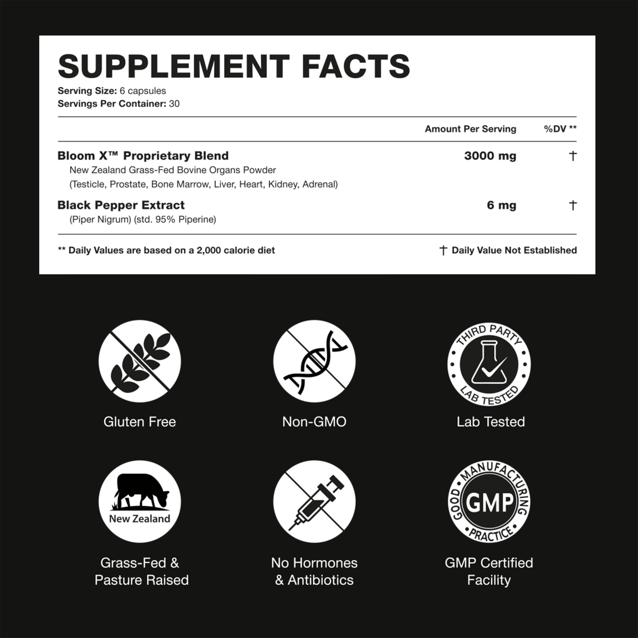Beef Organ Supplement for Men – Grass-Fed Liver & 7 Organs | Bloom X 180 ct
