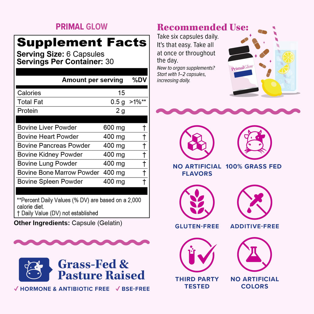 Beef Organ Supplement for Women | Grass-Fed NZ Bovine, 7 Organs, 30 Servings