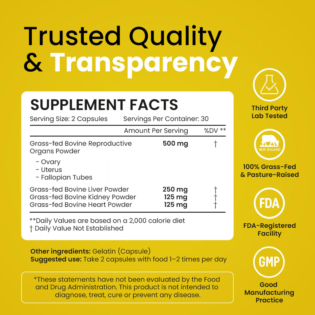Beef Organ Supplement for Women – Grass-Fed Liver & Organs | Bloom Babe 60ct