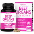 Beef Organ for Women - Grass-Fed Liver, Heart, Kidney & Uterus | 1000mg | 120 Capsules | USA Made