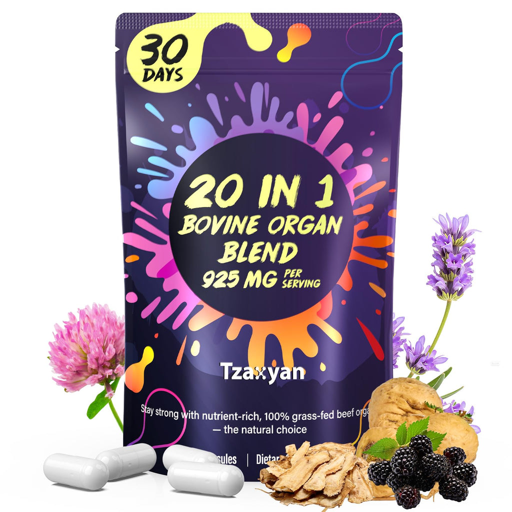 20-In-1 Beef Organ Supplement for Women – 925MG Grass-Fed Liver, Uterus & Ovary + 3 More | Hormone Balance & Energy
