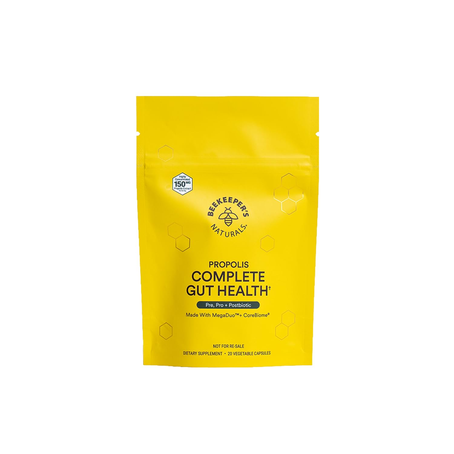 Beekeeper's Naturals Complete Gut Health – 3-in-1 Probiotic, Prebiotic & Postbiotic (Gluten-Free, 20ct)