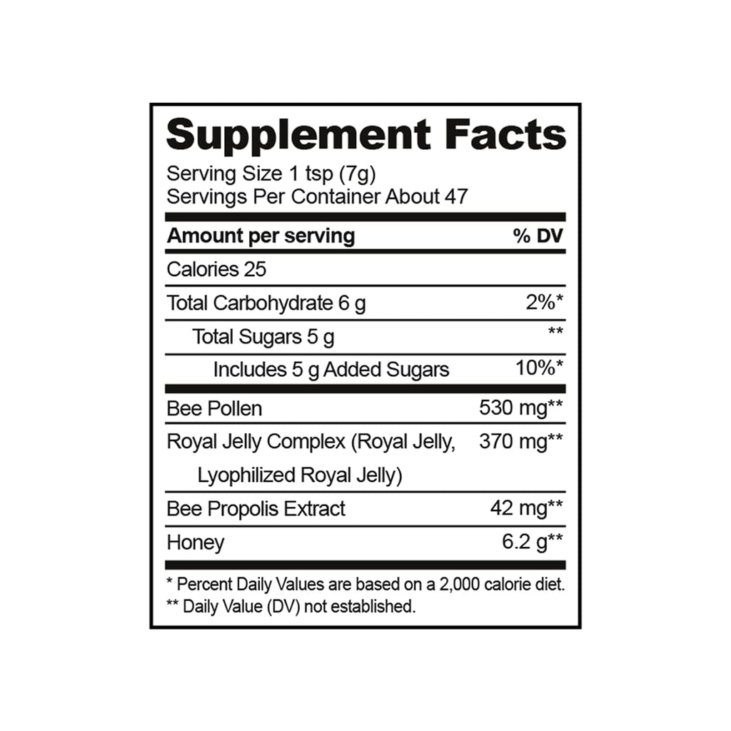 Beekeeper's Naturals Superfood Honey – Bee Pollen, Royal Jelly & Propolis (11.6 oz)
