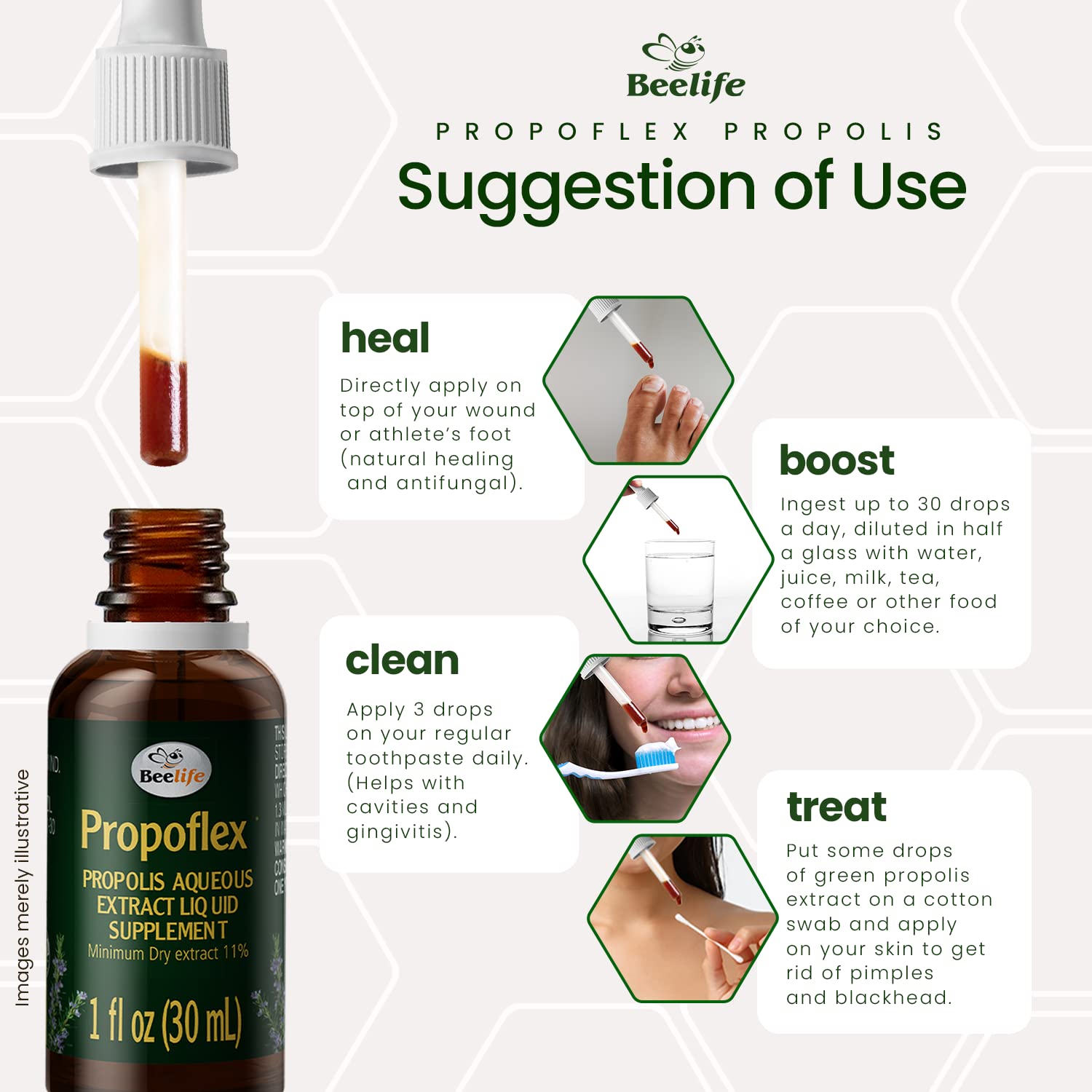 Beelife Propoflex Green Propolis Extract | Alcohol-Free Propolis Tincture | High Artepillin-C | Made in Brazil