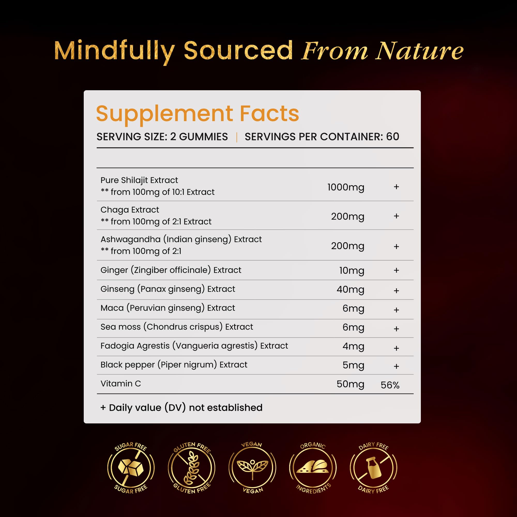 BeepWell 60 Count Gold Shilajit Gummies – 3000mg, 85+ Minerals, Cherry Flavor