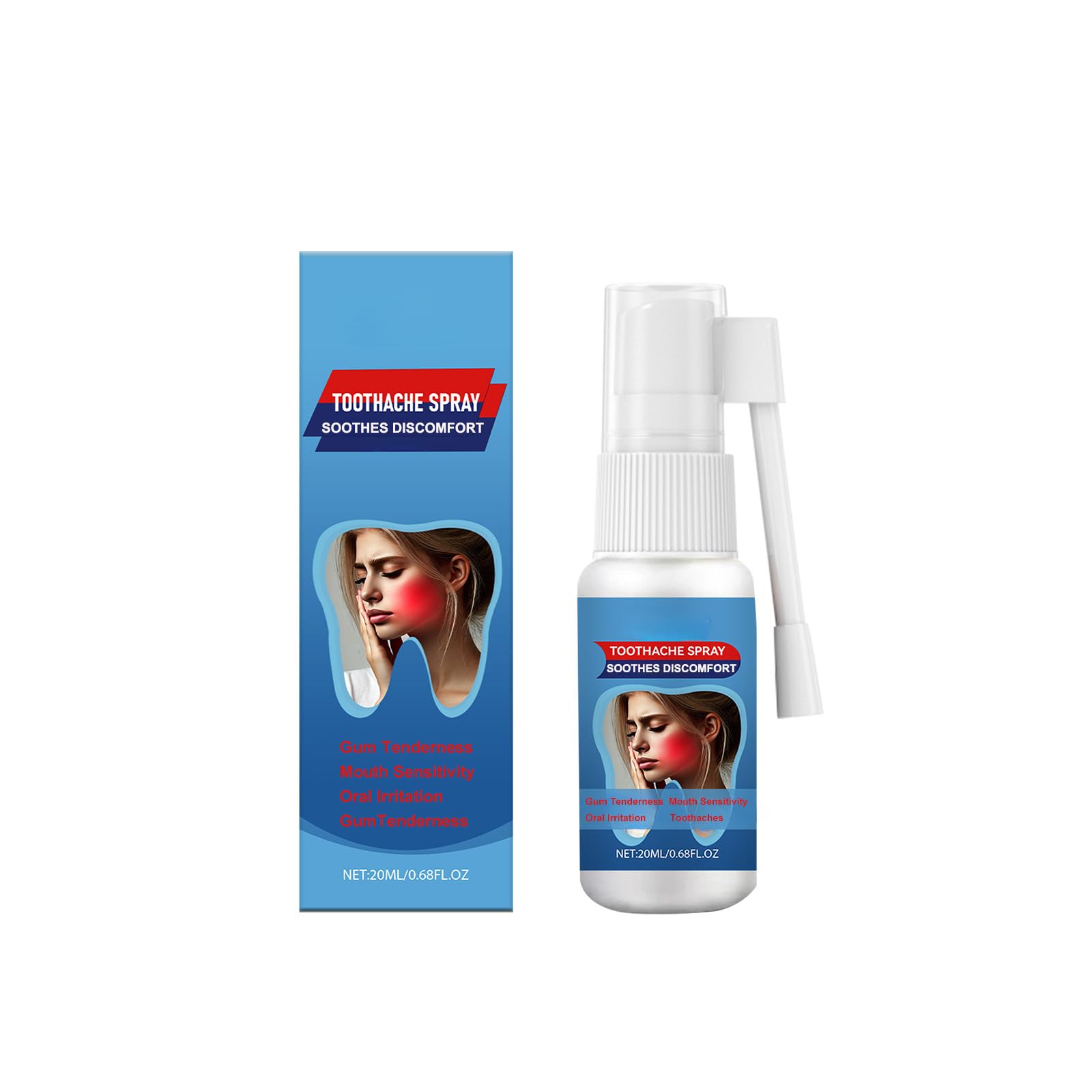 Befada Toothache Relief Spray – Soothes Gums Fast, Mint & Chamomile, 0.68 FL OZ