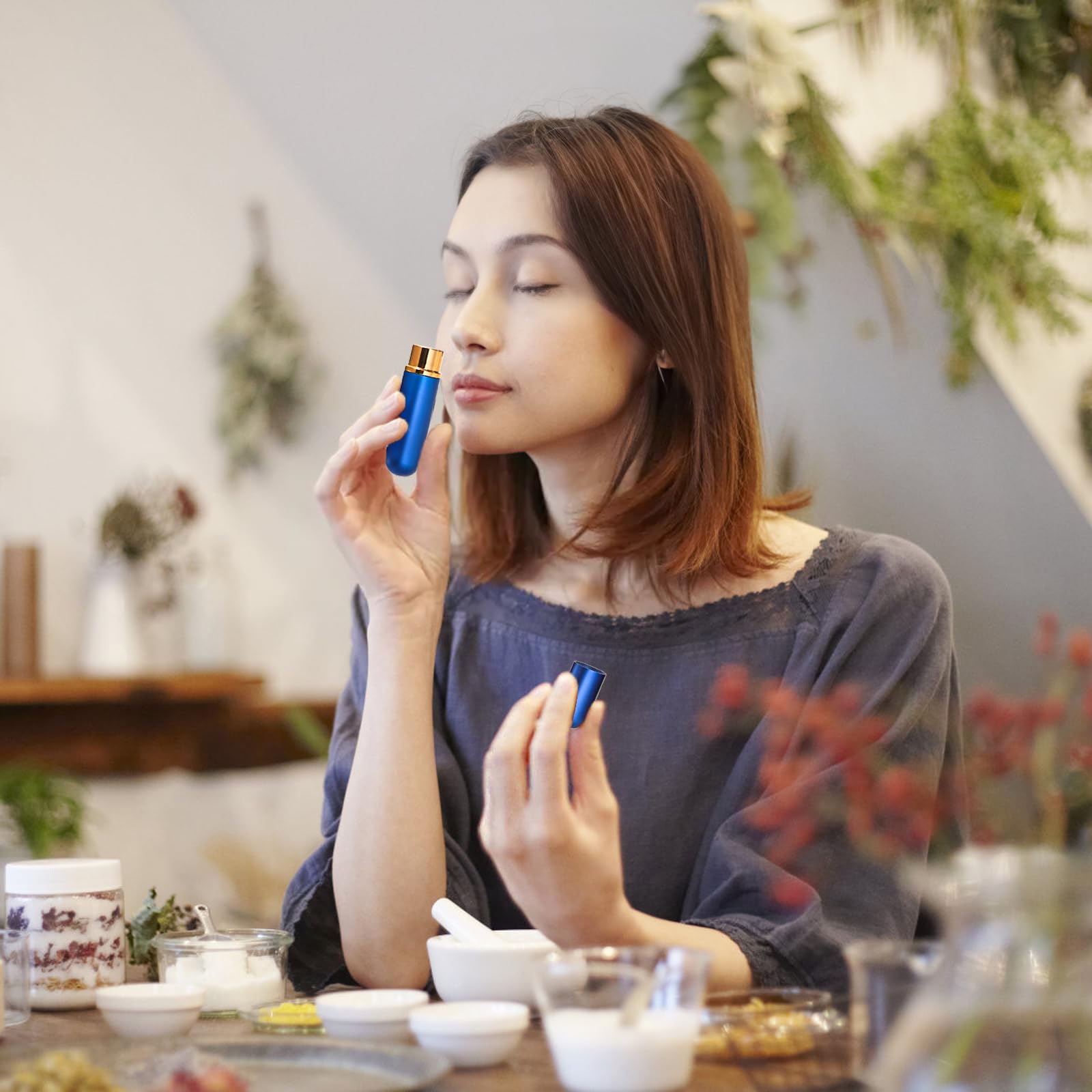 Bekith 8-Color Empty Essential Oil Nasal Inhalers – Refillable Aromatherapy Tubes (20 Wicks)