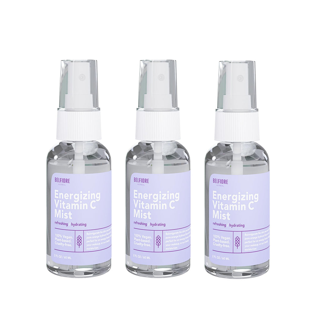 Belfiore Herbal Vitamin C Mist Spray Set – Organic Hydration for Face & Body (3 x 2 oz)
