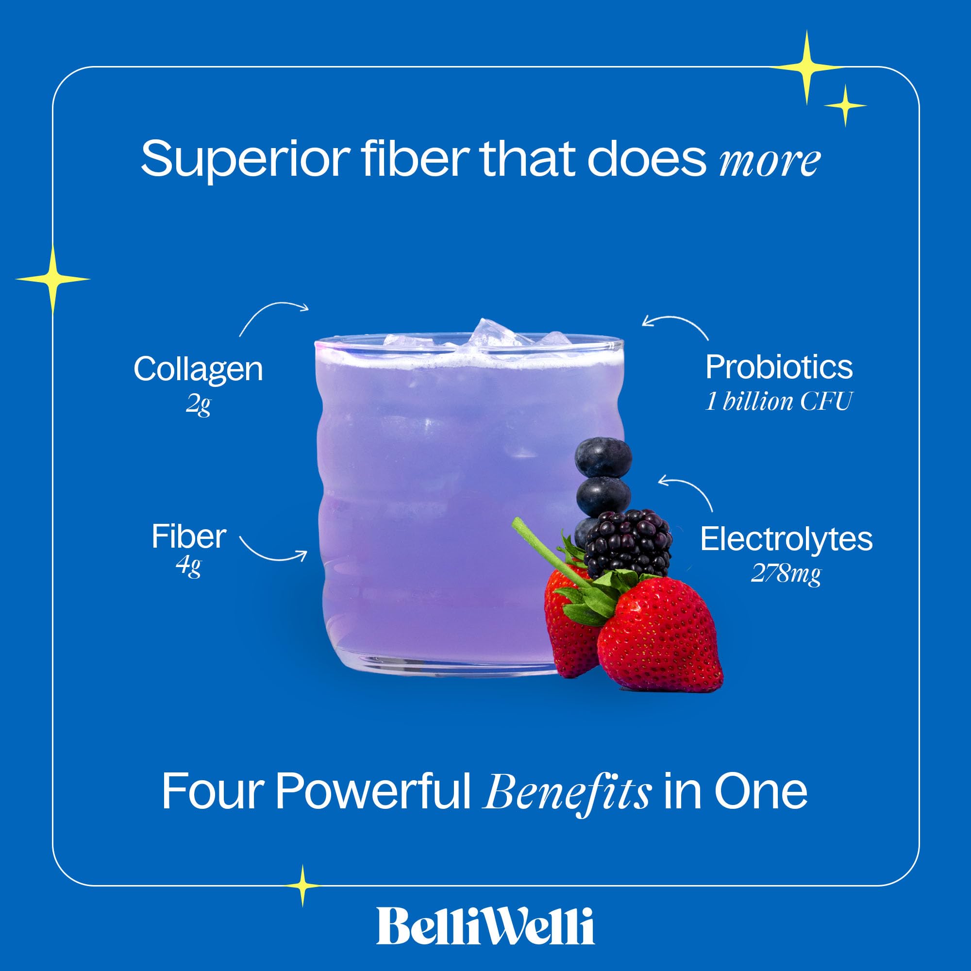 Belli Welli Fiber Supplement for Women & Men – Organic Acacia, Collagen & Probiotics