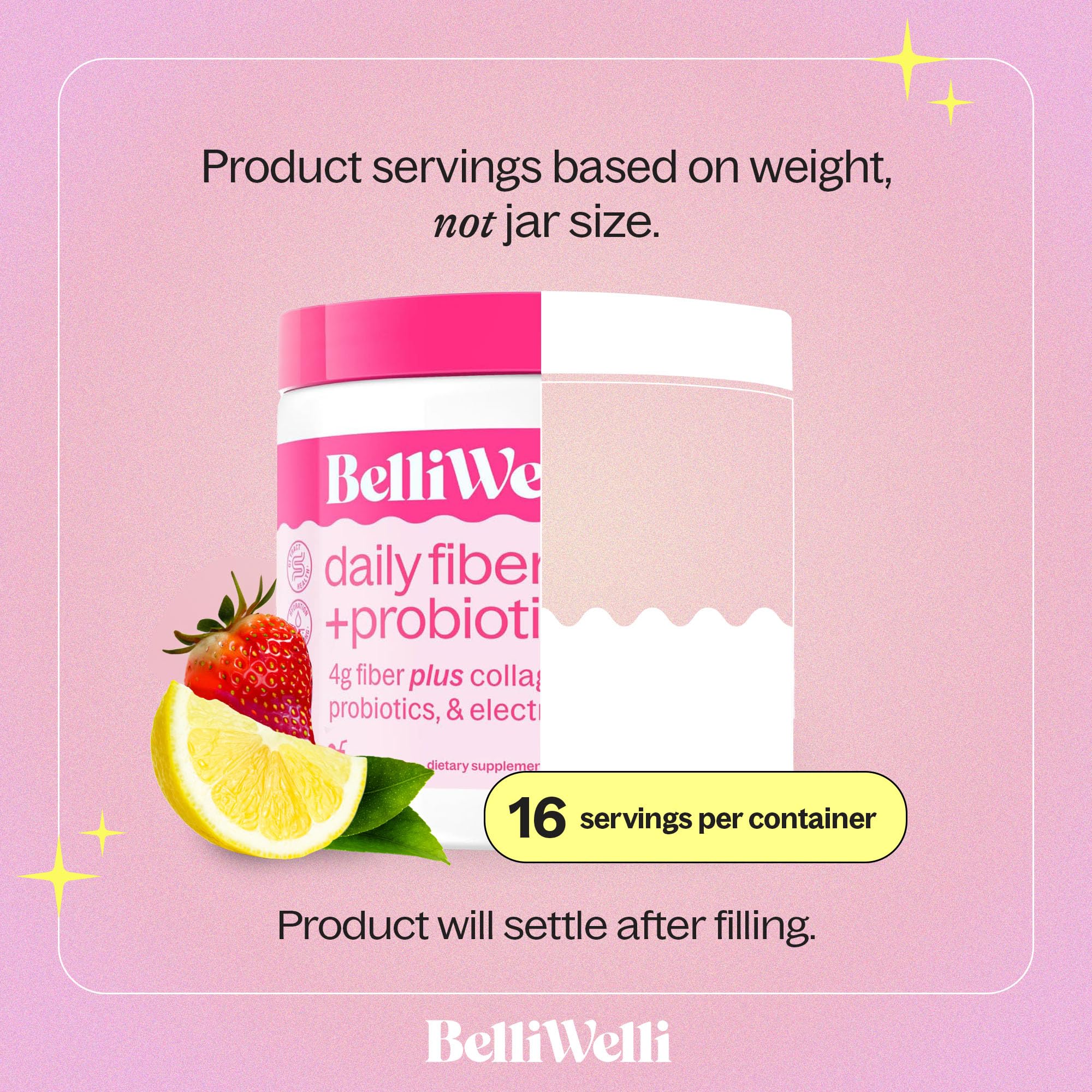 Belli Welli Fiber Supplement – Strawberry Lemonade (Organic Acacia)