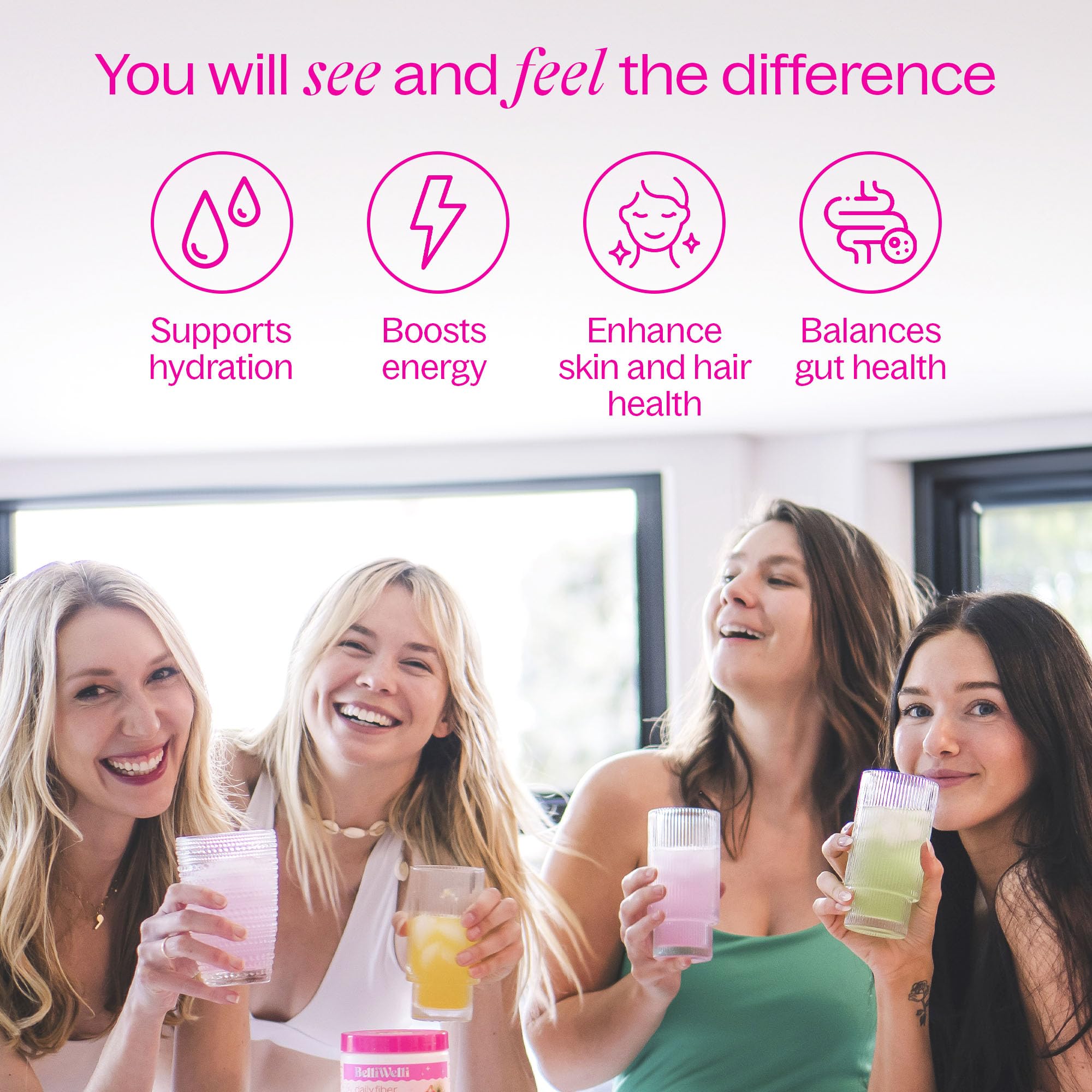 Belli Welli Fiber Supplement – Strawberry Lemonade (Organic Acacia)