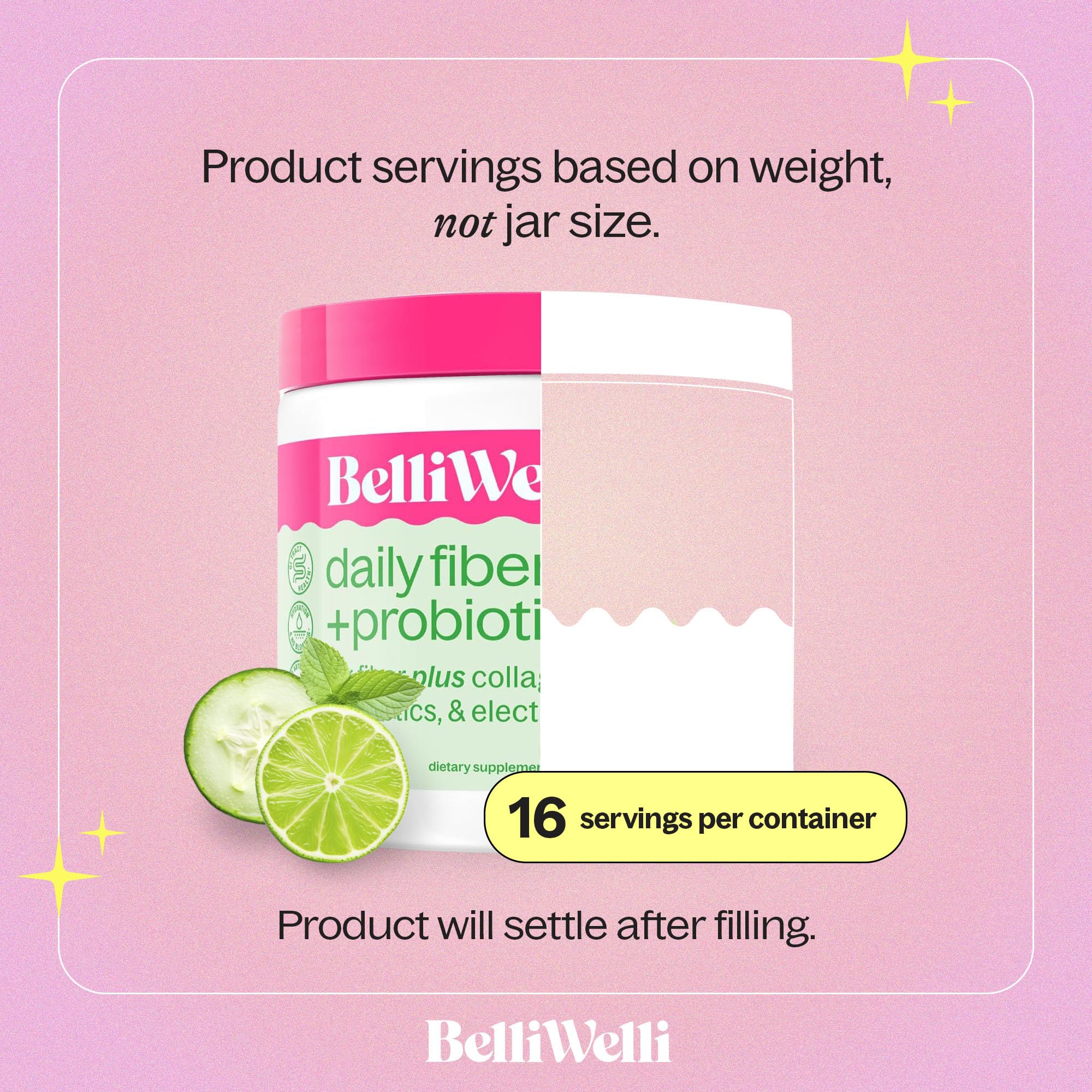 Belli Welli Fiber Supplement – Organic Acacia, Collagen & Probiotics