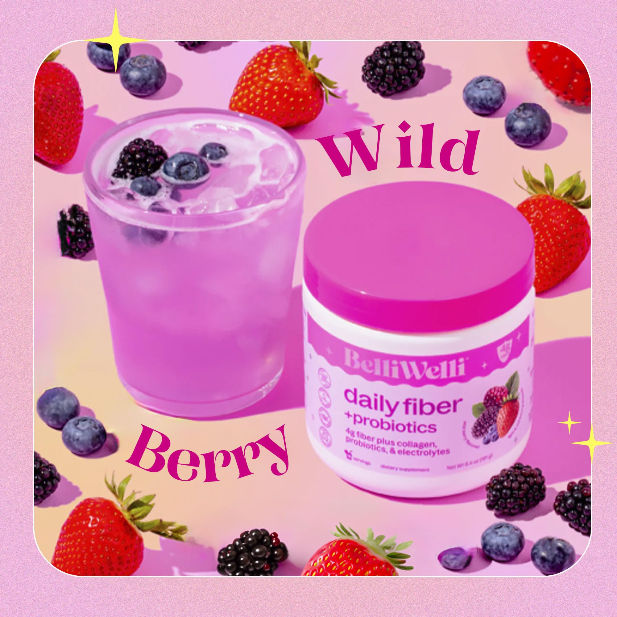 Belli Welli Fiber Supplement for Women & Men – Organic Acacia, Collagen & Probiotics