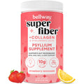 Bellway Super Fiber Powder + Collagen – Sugar-Free Psyllium Husk for Gut Health, Skin & Joints (Strawberry Lemonade)