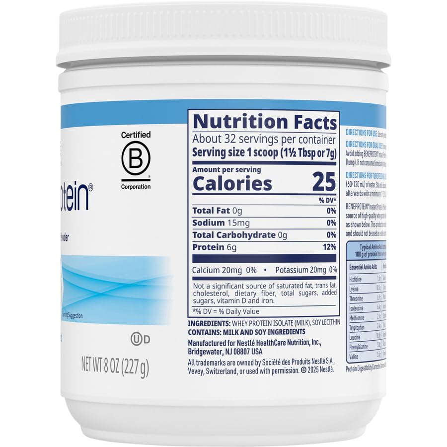Beneprotein 8-Ounce Canisters (Case of 6) – Unflavored Whey Protein Powder