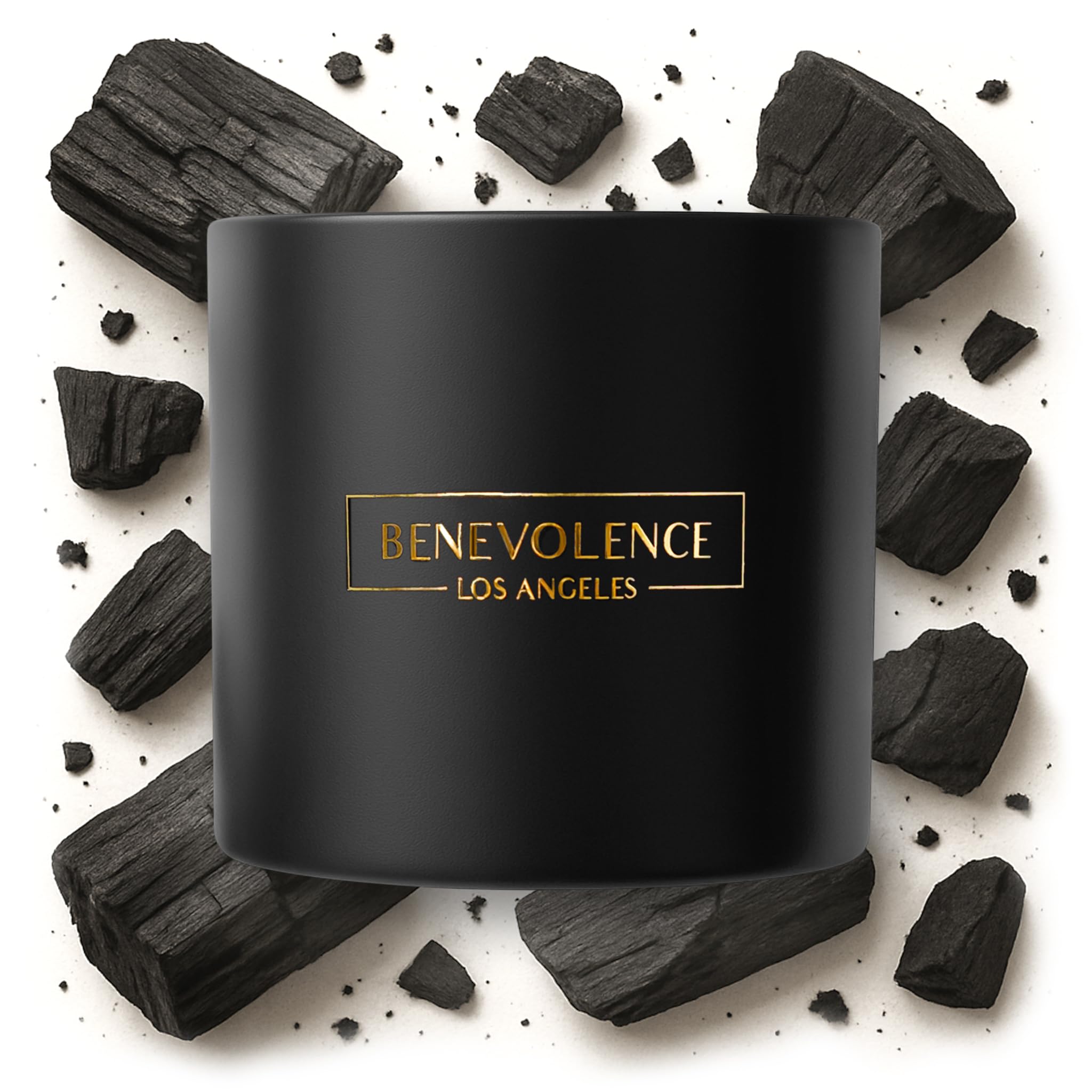 Benevolence LA 3 Wick Candle - Charcoal 14.5oz Soy Candle | Holiday Home Fragrance