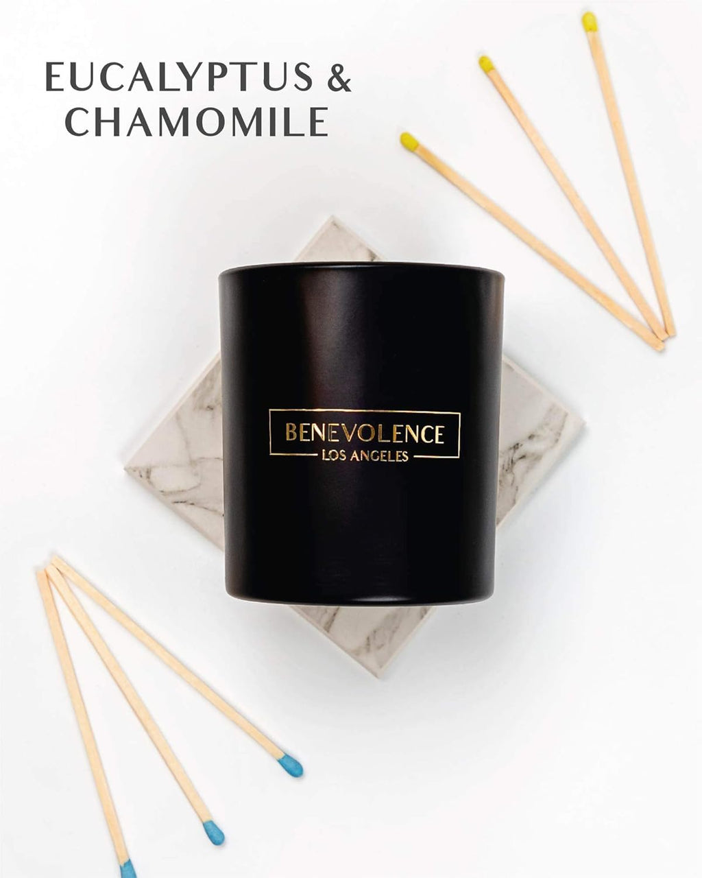 Benevolence LA Eucalyptus & Chamomile 8oz Soy Candle | Holiday Gift