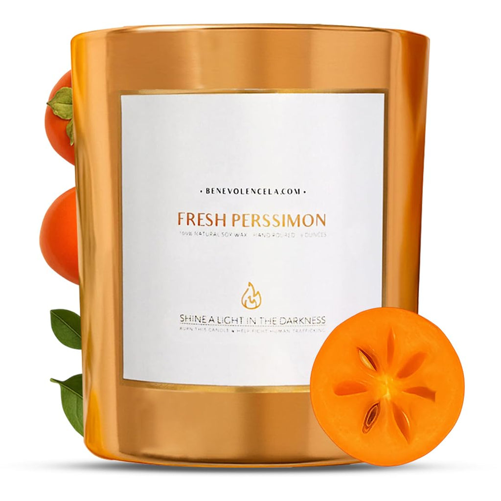 Benevolence LA Persimmon Wood Wick Soy Candles - 8oz, 45 Hour Burn