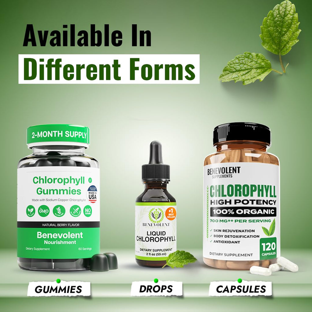 Benevolent Nourishment Chlorophyll Supplement - Mint Drops, 59ml, 4 Month Supply