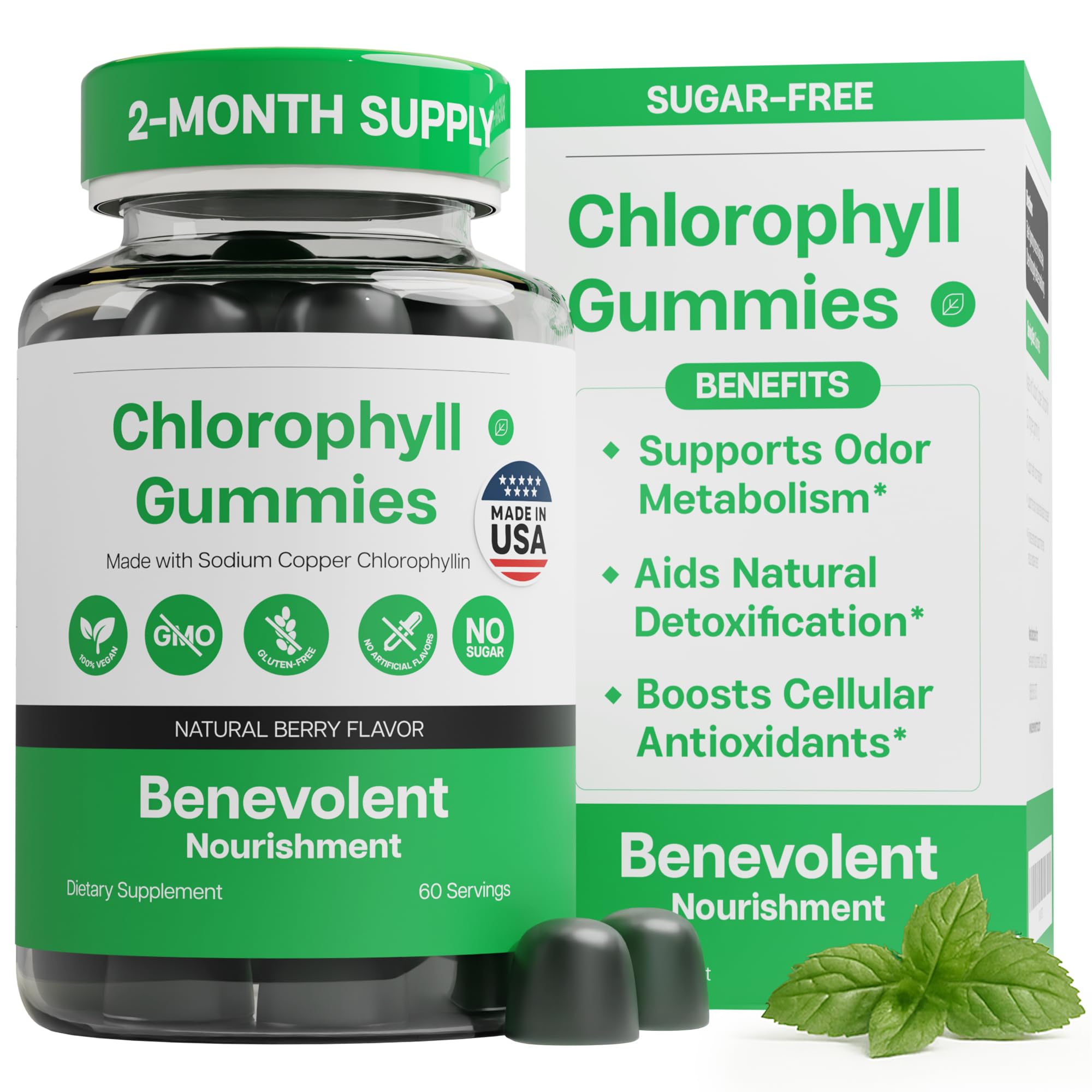 Chlorophyll Gummies – Detox & Immune Support, Sugar-Free | 60 Count