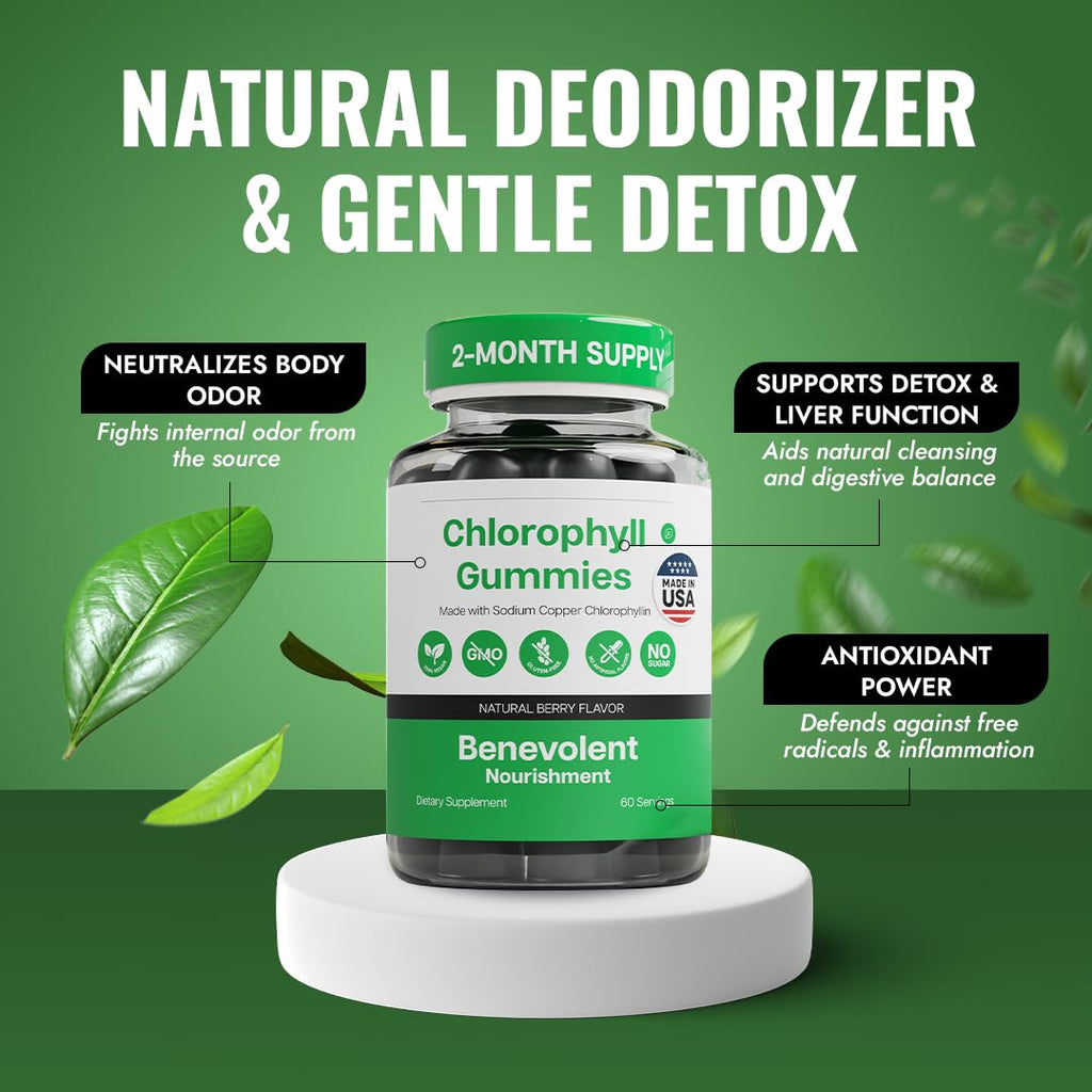 Chlorophyll Gummies – Detox & Immune Support, Sugar-Free | 60 Count