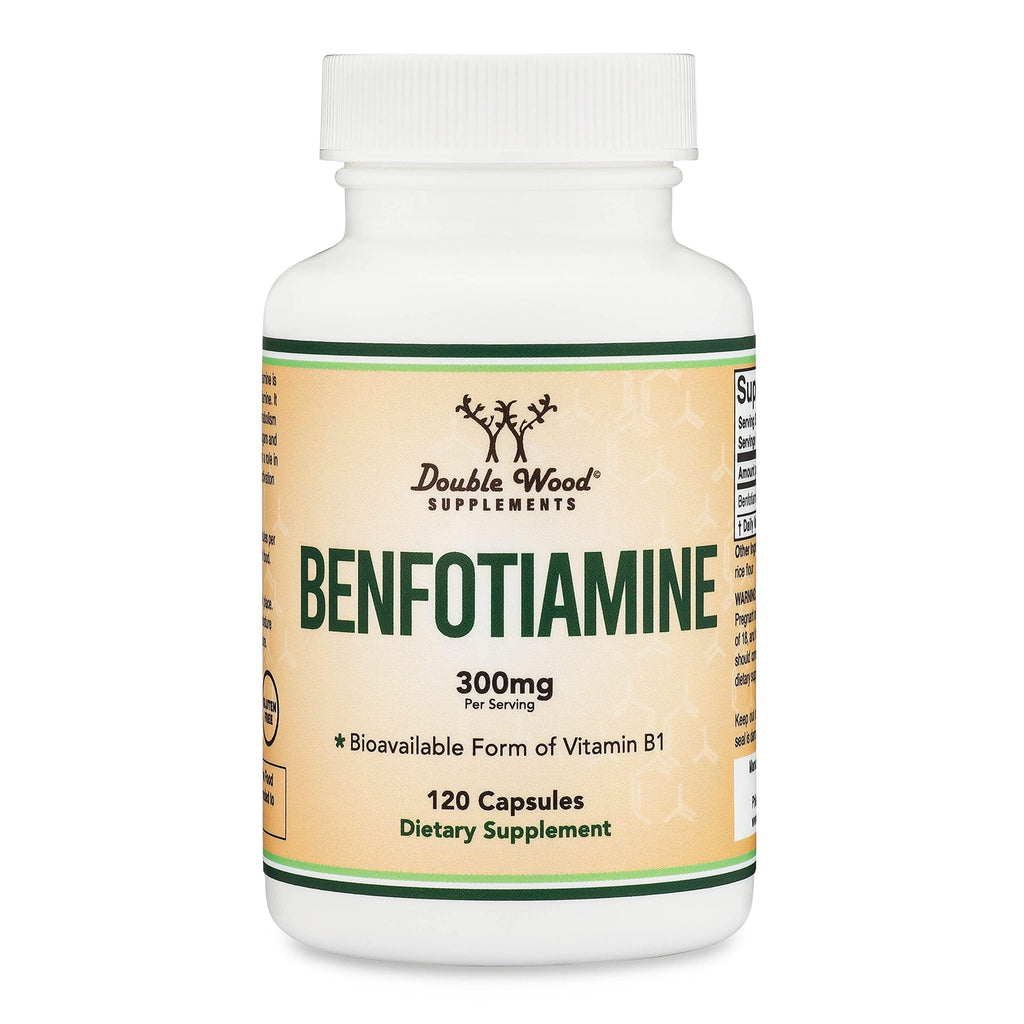 Double Wood Benfotiamine 300mg Servings – 2-Pack, 120 Capsules per Bottle, Third-Party Tested, Non-GMO