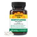 Country Life Benfotiamine with Thiamin – 150 mg, 60 Vegetarian Capsules | Gluten Free & Vegan
