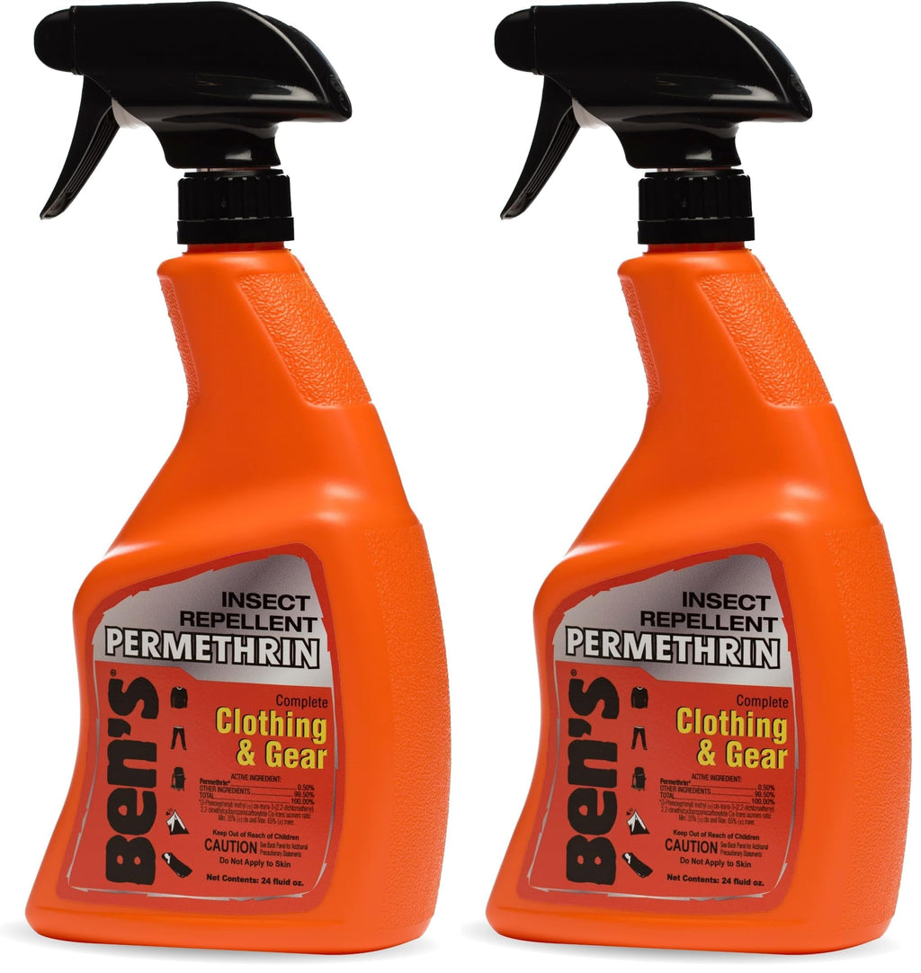 Ben's Clothing & Gear Insect Repellent – Permethrin Spray for Clothes & Gear, Up to 6 Weeks, 24 oz (Pack of 2)