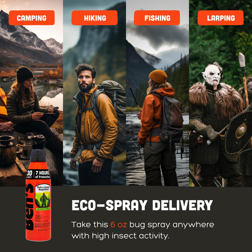 Ben's Tick & Insect Repellent Eco Spray – 30% DEET, Up to 7 Hours, Fragrance-Free, 6 oz (2 Pack)