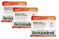 Benzodent Dental Pain Relieving Cream for Dentures & Braces – 0.25 oz Tube (Pack of 3)
