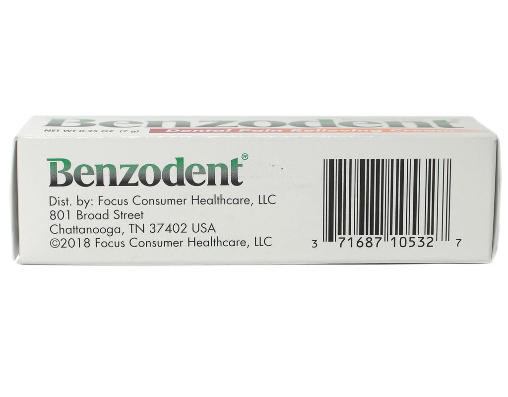 Benzodent Dental Pain Relieving Cream for Dentures & Braces – 0.25 oz Tube (Pack of 3)