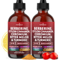 Berberine with Ceylon Cinnamon Liquid Drops 4 OZ – Immune Support with Ginseng, Turmeric, Chromium, Bitter Melon, Moringa