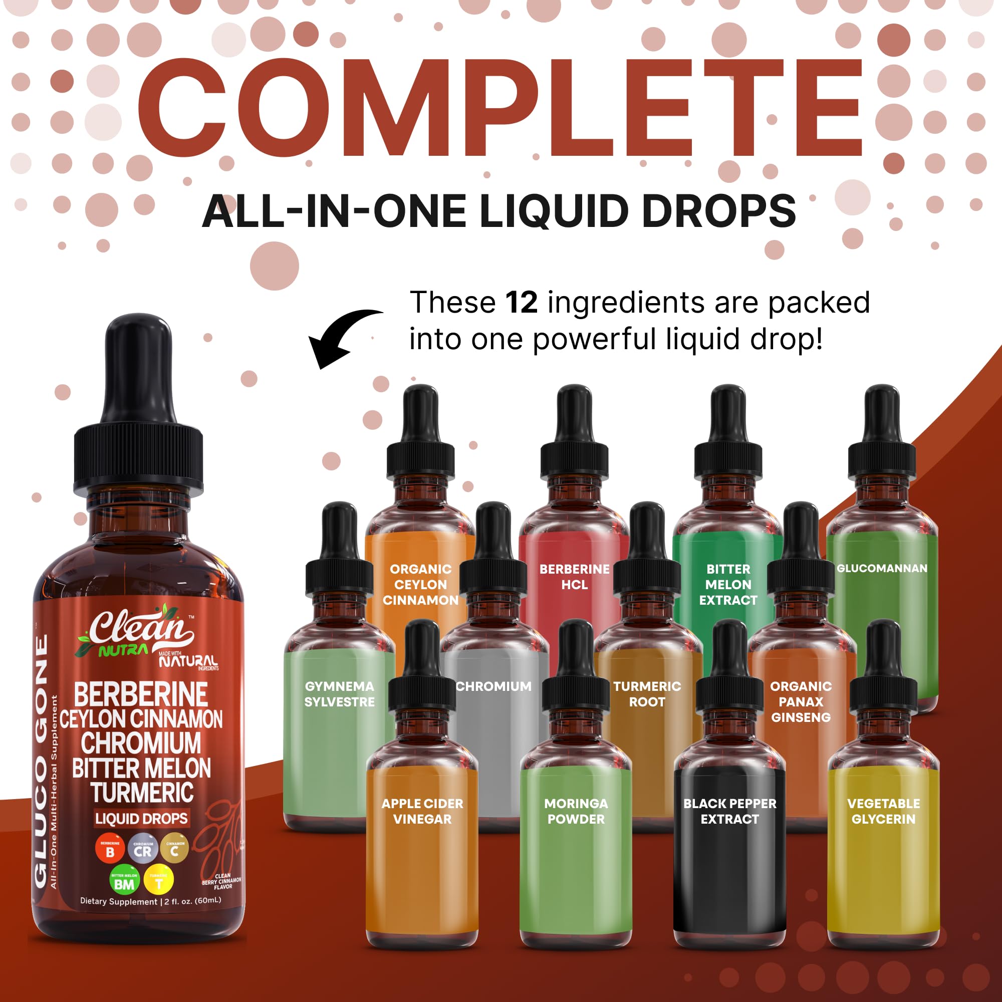 Clean Nutra Berberine with Cinnamon Liquid Drops – GLP-1 Support with Moringa