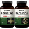 NatureBell Berberine 1500mg with Cinnamon & Turmeric – 2 Pack Veggie Capsules | 97% Pure Berberine HCl