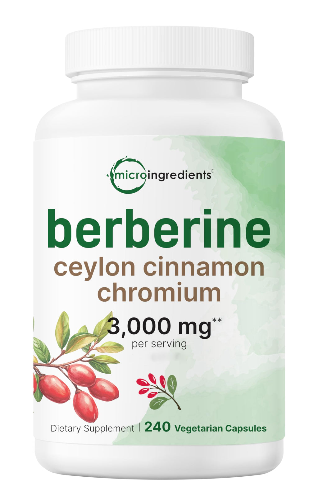 Berberine with Cinnamon, Chromium & Turmeric – 3,000mg (240 Veggie Caps)