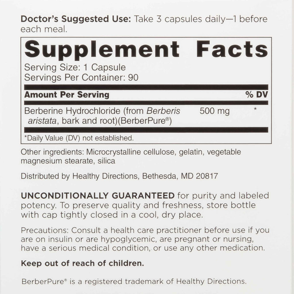 DOCTORS' PREFERRED Berberine Clinical Grade – Doctor Formulated, 1500 mg Daily, 90 Count