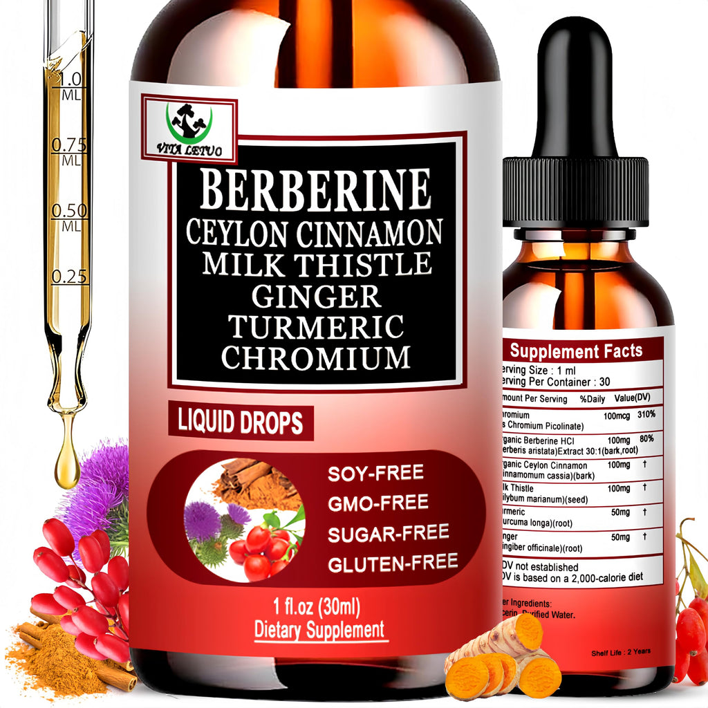 Berberine Drops - 6-in-1 High-Absorption Liquid Berberine (30 Servings)