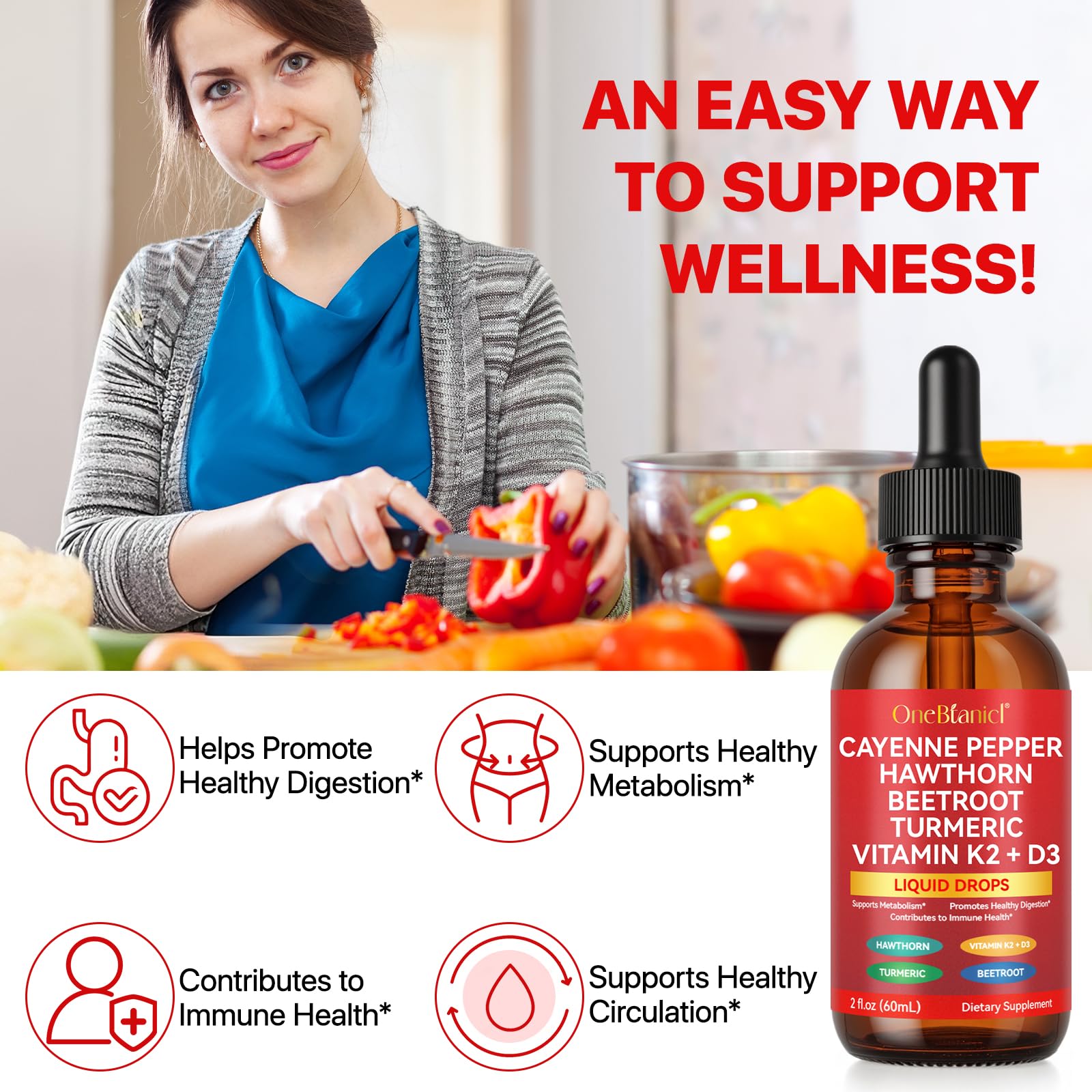 Cayenne Pepper Drops Liquid 2-Pack with Turmeric Curcumin & Ginseng (4 oz)