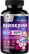 Berberine HCL 1200mg - High Absorption Capsule for Heart Health & Immune Support | Vegan, Gluten-Free, Non-GMO | 120 Veggie Capsules