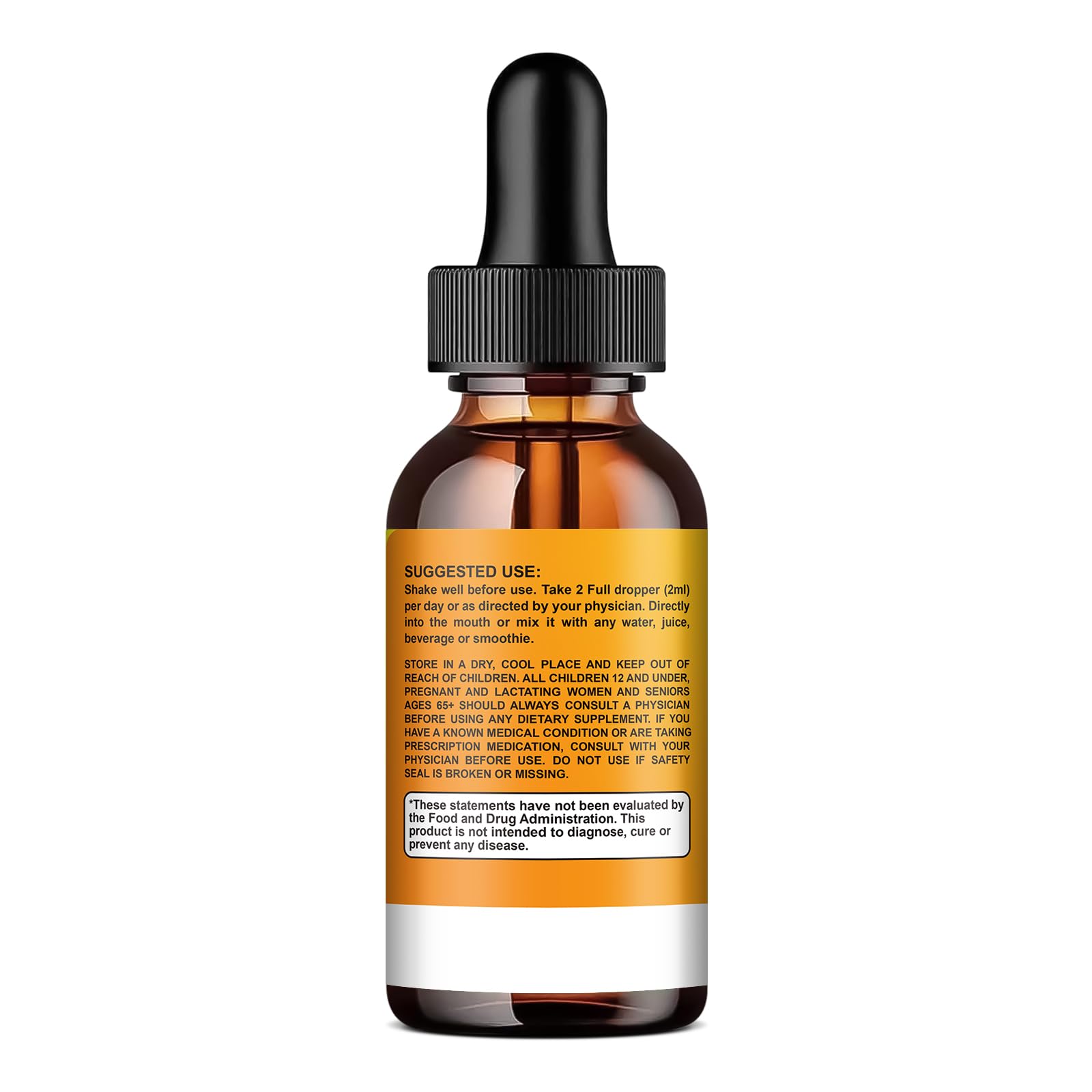 Berberine Liquid Drops 1500mg with Cinnamon & Pineapple Flavor – 2 Fl Oz