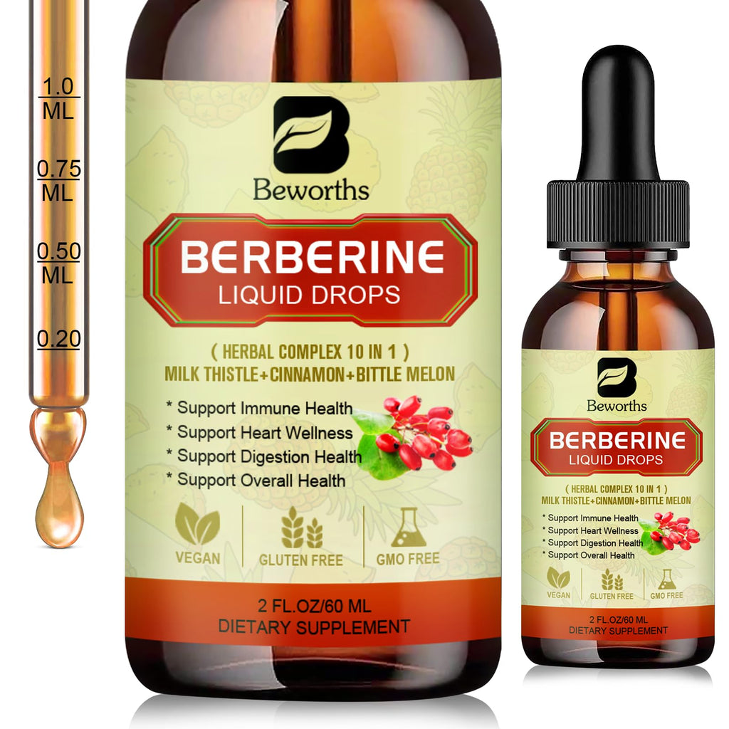 Berberine Liquid Drops with Ceylon Cinnamon – Digestive & Immune Support