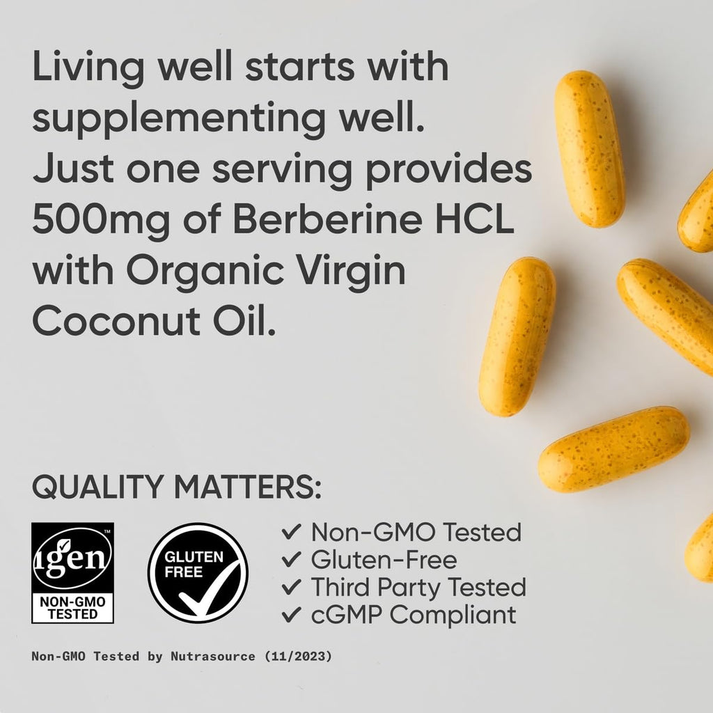 Sports Research Berberine 500mg Softgels with Coconut Oil