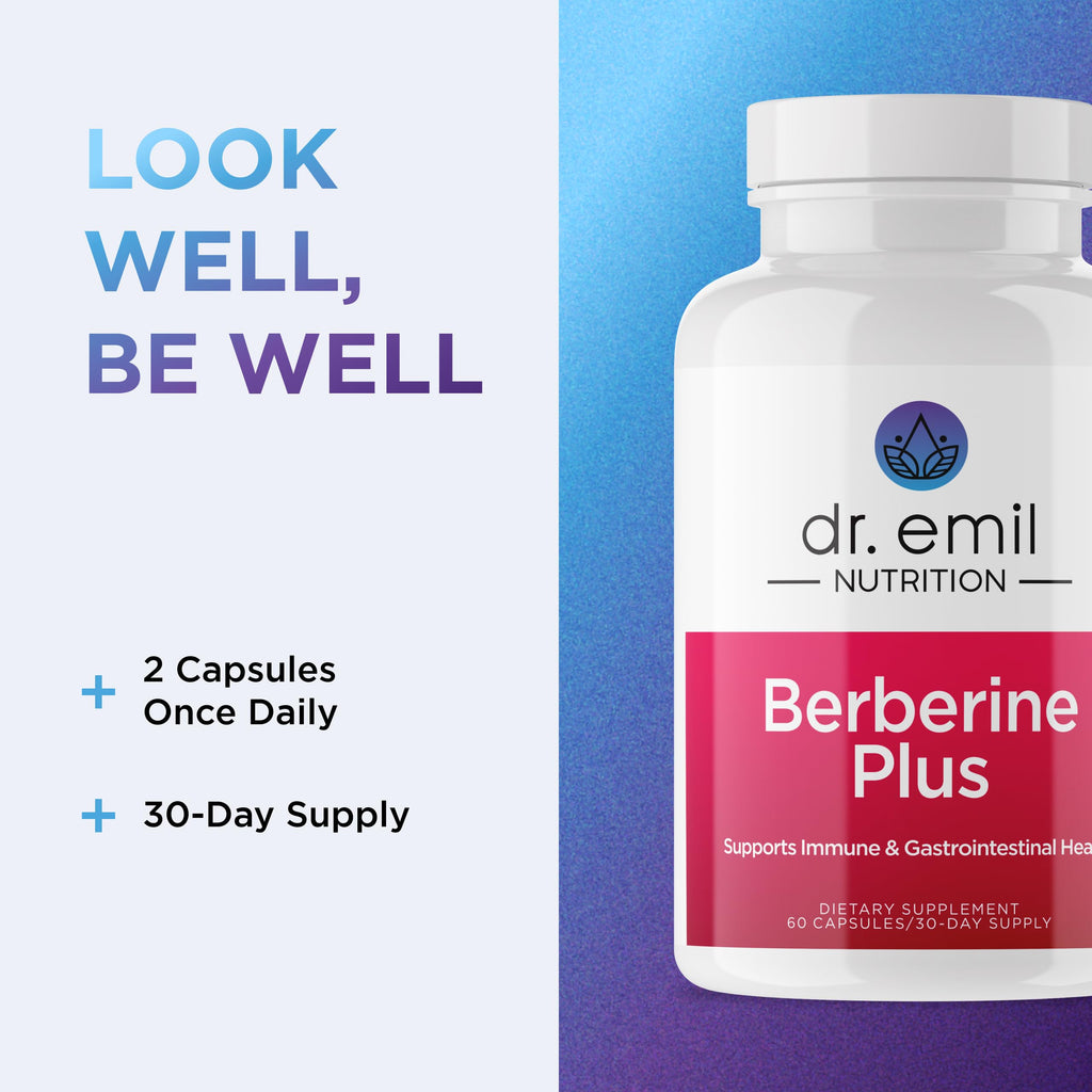 Berberine 500mg Capsules – Dr. Emil Nutrition | Made in USA | 30-Day Supply
