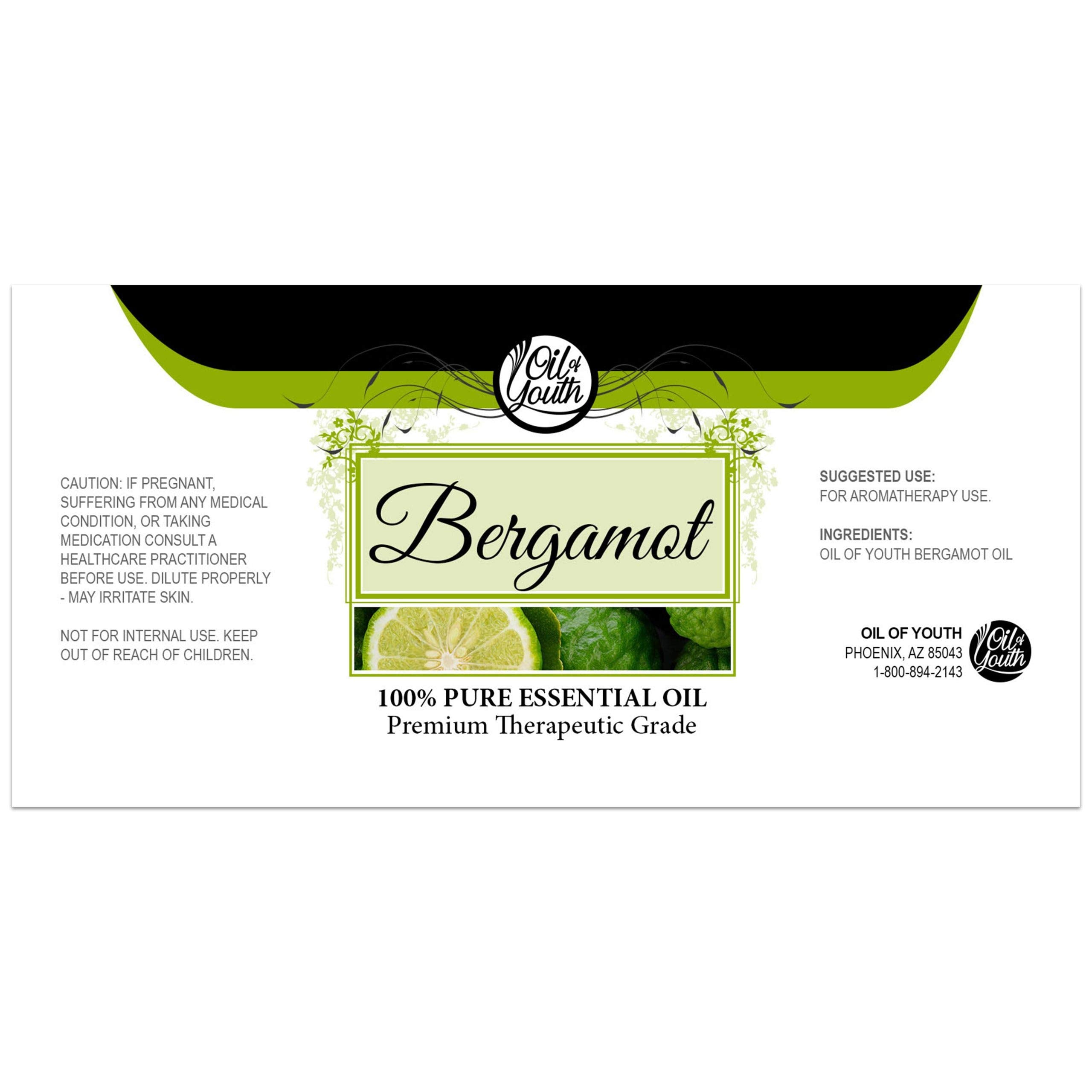 Oil of Youth Bergamot Essential Oil 16oz – Premium Pure, Therapeutic Grade
