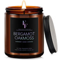 Bergamot Oakmoss Scented Candle | 7oz Soy Wax Candle for Home | Aromatherapy Gift for Women & Men