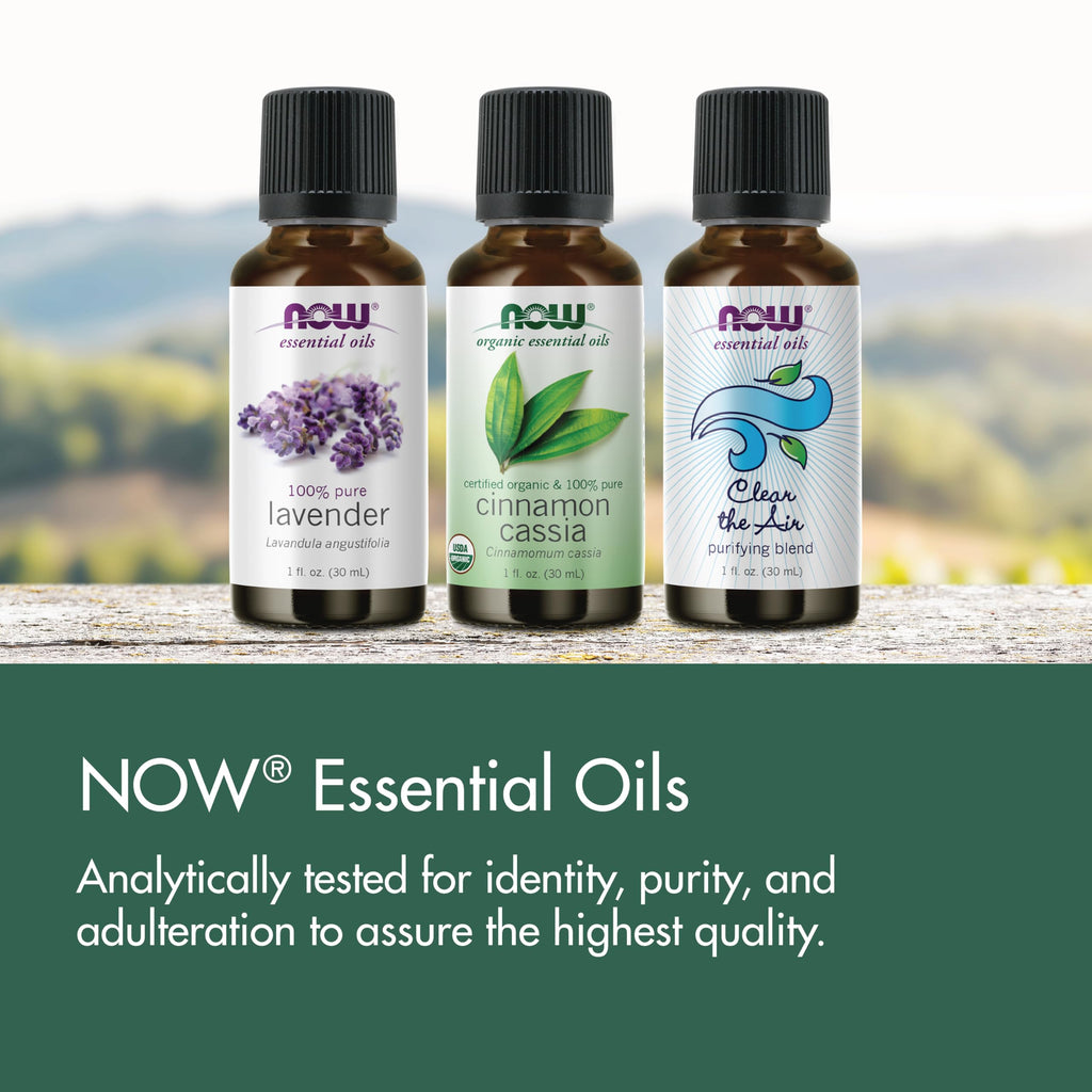 NOW Essential Oils Organic Bergamot Oil — 100% Pure, Cold-Pressed, Sweet Citrus Aroma, 1 oz