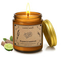 Bergamot & Sandalwood Soy Wax Candle – 16oz Large Jar | Aromatherapy & Relaxation