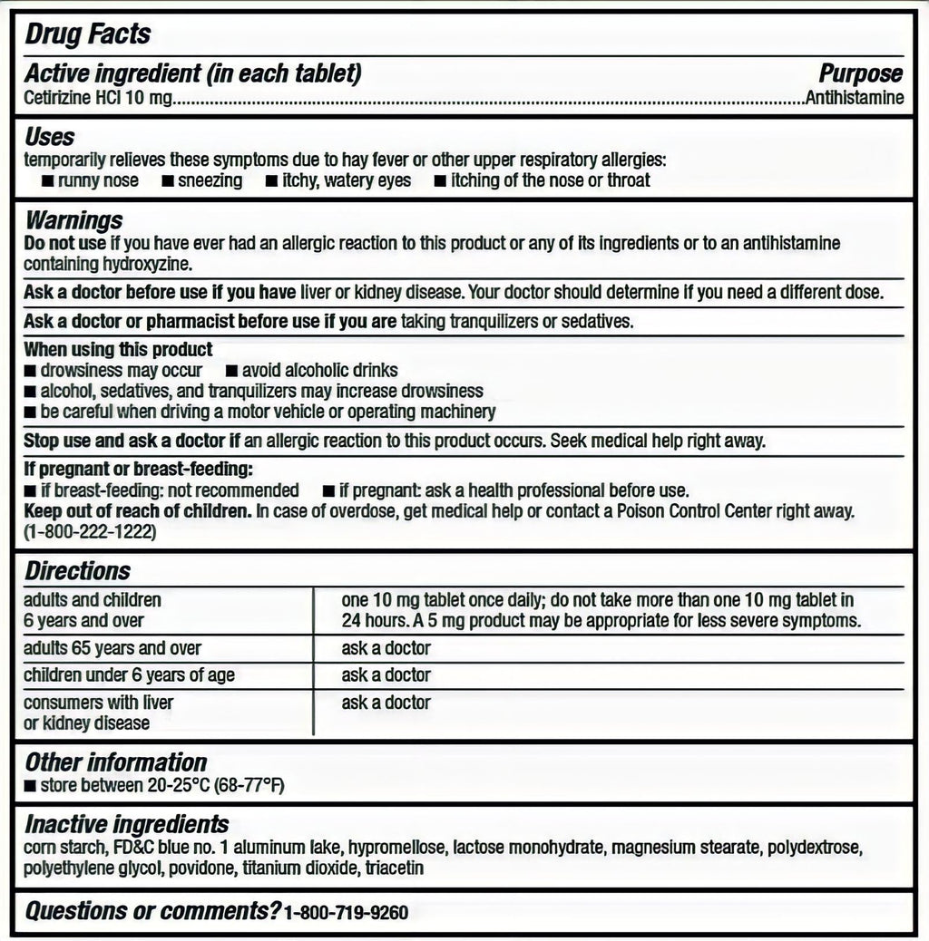 berkley jensen 24 Hour Allergy Relief (365-Count) - 10 mg Cetirizine Hydrochloride Antihistamine